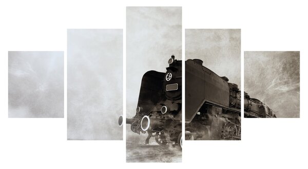 Obraz - Pociąg we mgle (125x70 cm)