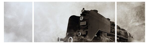 Obraz - Pociąg we mgle (170x50 cm)