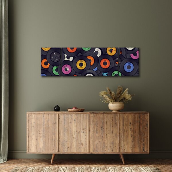 Obraz - Muzyczne płyty gramofonowe (170x50 cm)