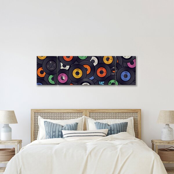 Obraz - Muzyczne płyty gramofonowe (170x50 cm)