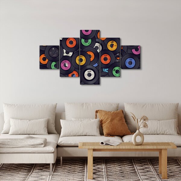 Obraz - Muzyczne płyty gramofonowe (125x70 cm)