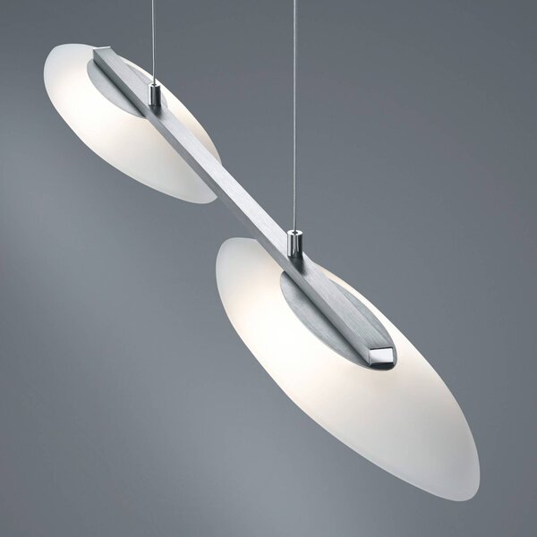 Helestra Lampa wisząca Sally, możliwość ściemniania, biały / opal, salon / jadalnia, szkło, nowoczesny