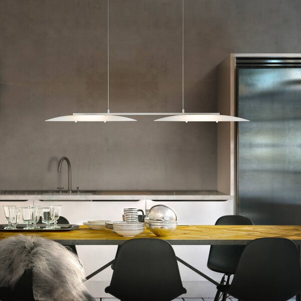 Helestra Lampa wisząca Sally, możliwość ściemniania, biały / opal, salon / jadalnia, szkło, nowoczesny