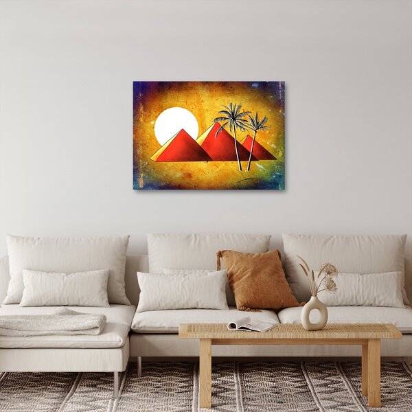 Obraz malowanych egipskich piramid (70x50 cm)