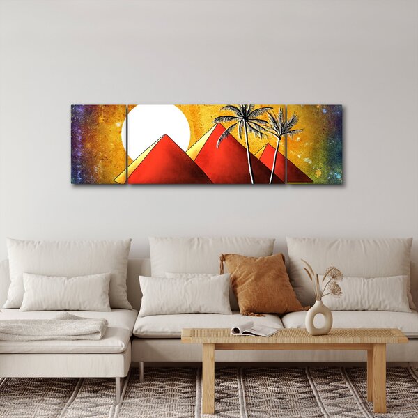Obraz malowanych egipskich piramid (170x50 cm)