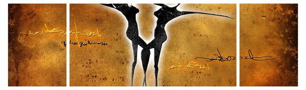 Obraz przedstawiający tańczącą parę (170x50 cm)