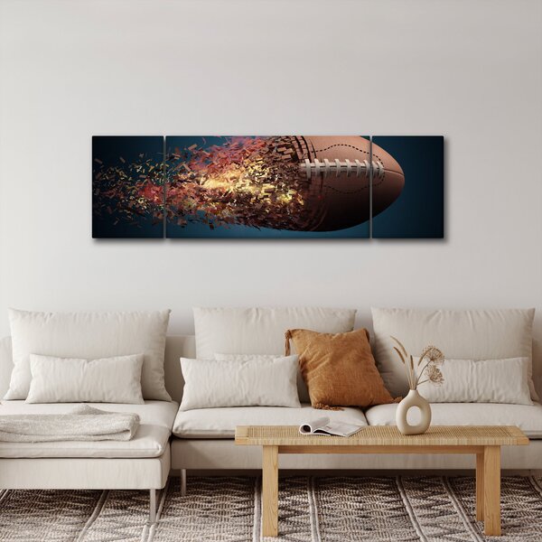 Obraz - Piłka do rugby w akcji (170x50 cm)
