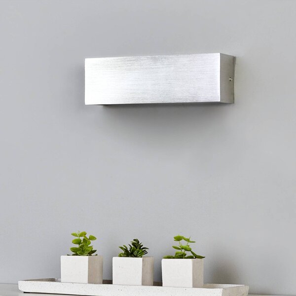 Kinkiet LED Ranik Lindby, aluminiowy / szary / cynkowy, przedpokój, aluminium, nowoczesny