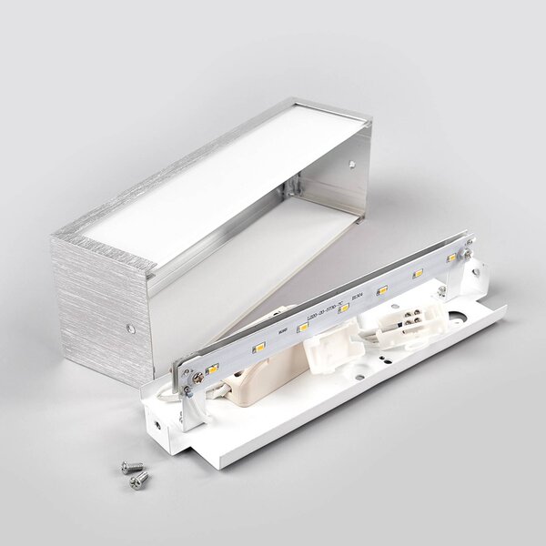 Kinkiet LED Ranik Lindby, aluminiowy / szary / cynkowy, przedpokój, aluminium, nowoczesny
