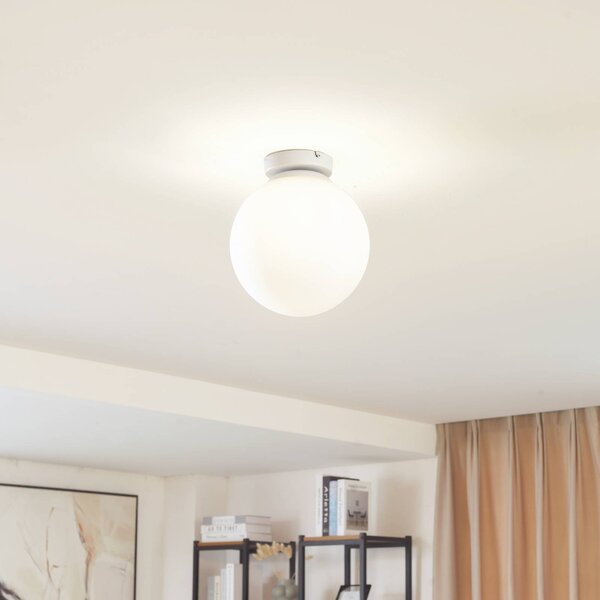 Lampa sufitowa Meriala Lindby, możliwość ściemniania, biały / opal, salon / jadalnia, szkło