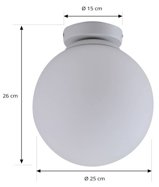 Lampa sufitowa Meriala Lindby, możliwość ściemniania, biały / opal, salon / jadalnia, szkło