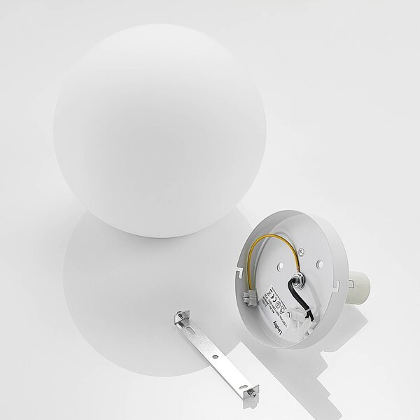 Lampa sufitowa Meriala Lindby, możliwość ściemniania, biały / opal, salon / jadalnia, szkło