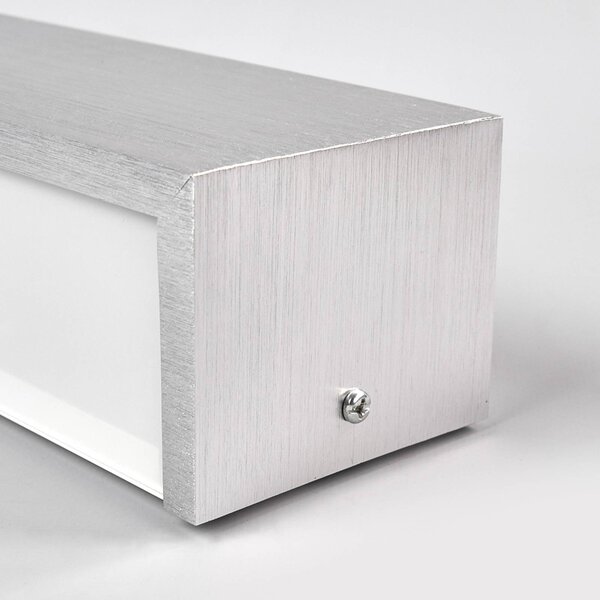 Kinkiet LED Ranik Lindby, aluminiowy / szary / cynkowy, przedpokój, aluminium, nowoczesny