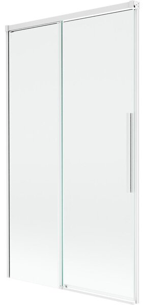 Mexen Rox parawan nawannowy 2-skrzydłowy rozsuwany 100 x 150 cm, transparent, biały - 8C9-100-001-20-00
