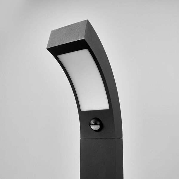 Słupek oświetleniowy LED Lucande Lennik, czujnik, 60 cm, antracytowy LENNIK, czarny, aluminium, nowoczesny