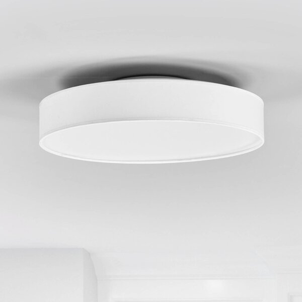 Lampa sufitowa Saira Lindby, biały / opal, salon / jadalnia, tkanina / materiał / jedwab, nowoczesny