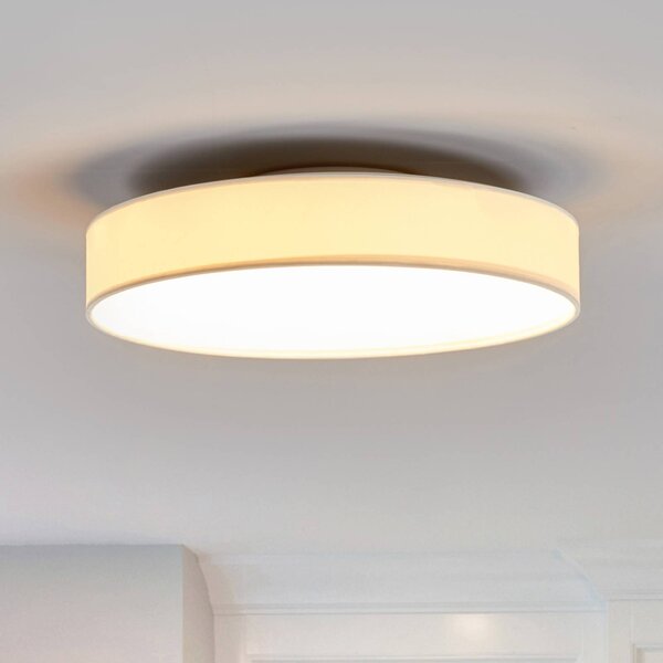 Lampa sufitowa Saira Lindby, biały / opal, salon / jadalnia, tkanina / materiał / jedwab, nowoczesny