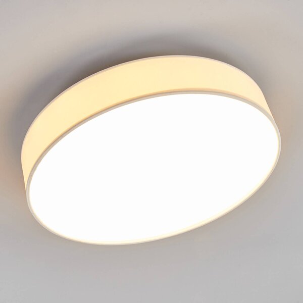 Lampa sufitowa Saira Lindby, biały / opal, salon / jadalnia, tkanina / materiał / jedwab, nowoczesny