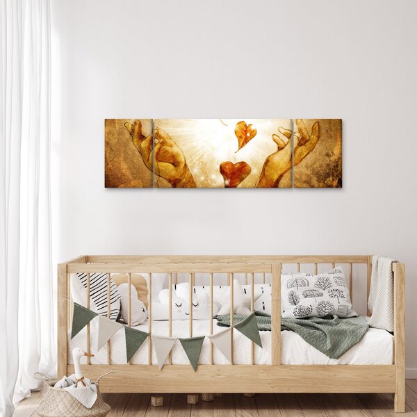 Obraz - Malowanie rąk pełnych miłości (170x50 cm)