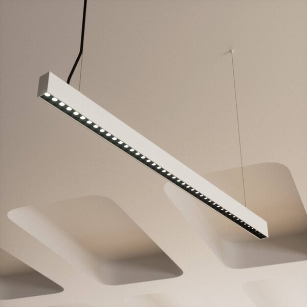 Arcchio lampa wisząca biurowa LED Jolinda slim, metal, góra/dół slim Arcchio, możliwość ściemniania, aluminiowy / szary / cynkowy, biuro, aluminium, nowoczesny