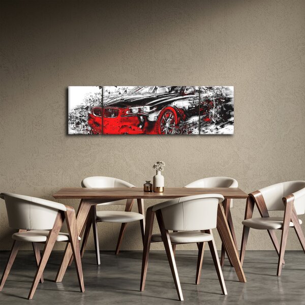 Obraz - Malowany samochód w akcji (170x50 cm)