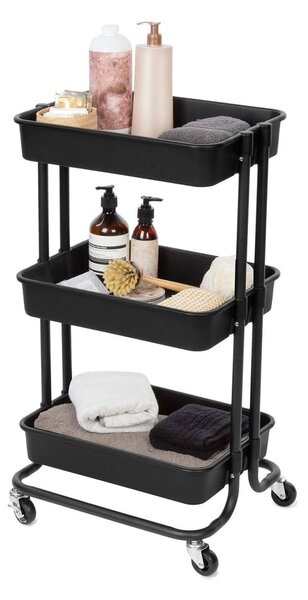 Czarny plastikowy regał na kółkach 43x36 cm Grena – Compactor