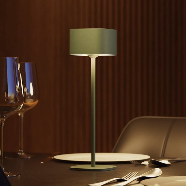Calex Serino, lampa stołowa LED z akumulatorem, zielona, aluminium, 2700 K możliwość ściemniania, zielony, salon / jadalnia, aluminium