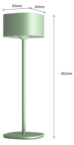 Calex Serino, lampa stołowa LED z akumulatorem, zielona, aluminium, 2700 K możliwość ściemniania, zielony, salon / jadalnia, aluminium