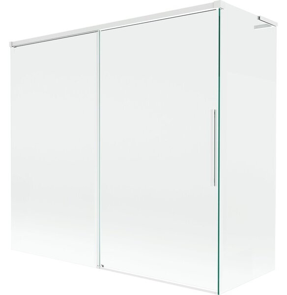 Mexen Rox L parawan nawannowy 2-skrzydłowy rozsuwany 170 + 75 x 150 cm, transparent, biały - 8C9L-170-075-20-00