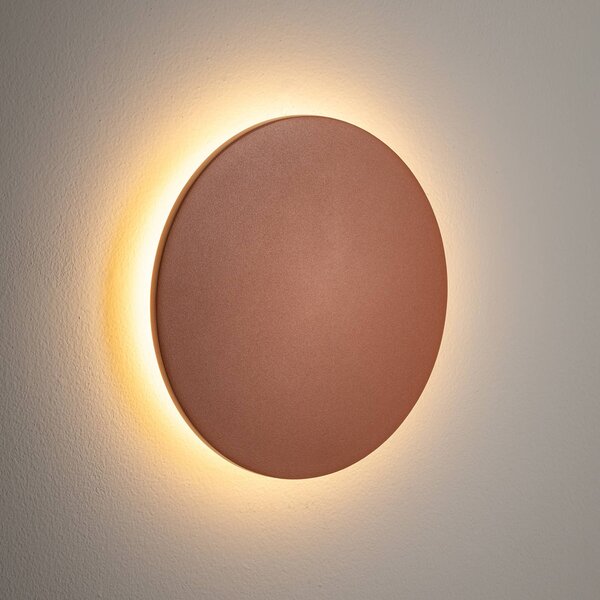 Kinkiet LED Aria M, ceglasty, aluminium, Ø 18 cm M Nowodvorski Lighting, czerwony, aluminium
