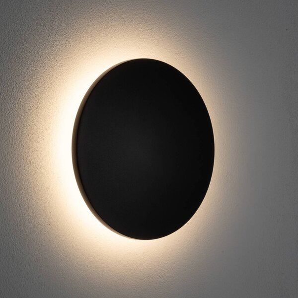 Kinkiet LED Aria M, czarny, aluminium, Ø 18 cm M Nowodvorski Lighting, czarny, aluminium