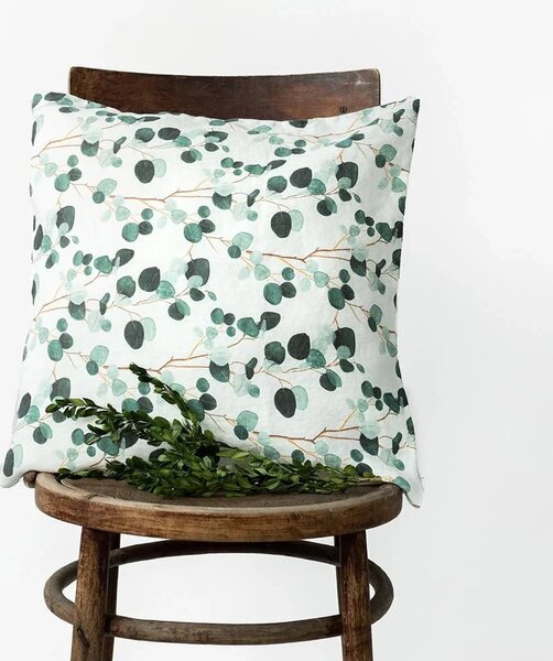 Lniana poszewka na poduszkę 40x40 cm Eucalyptus – Linen Tales