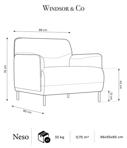 Jasnoszary fotel Windsor & Co Sofas Neso