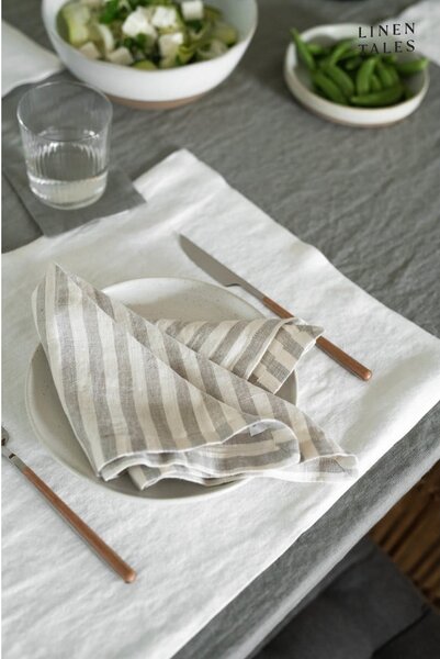 Lniana ścierka 45x65 cm Natural White Stripes – Linen Tales
