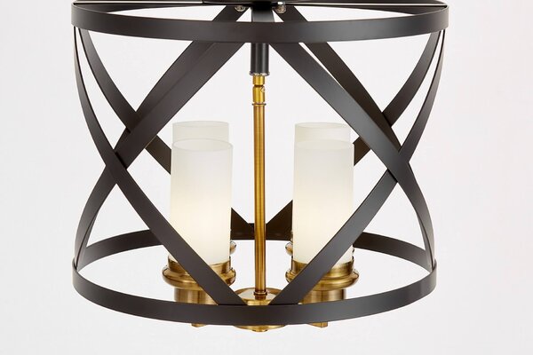 LAMPA SUFITOWA LOFT CZARNO-MOSIĘŻNA ASTILA W4