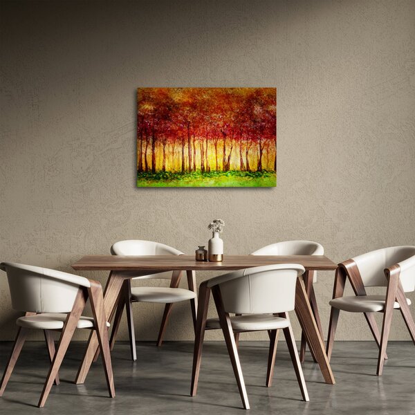 Obraz - Malowanie lasu liściastego (70x50 cm)