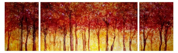Obraz - Malowanie lasu liściastego (170x50 cm)