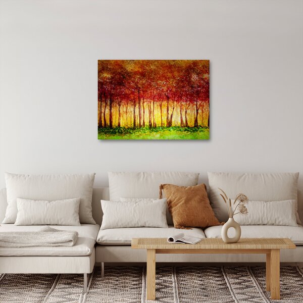 Obraz - Malowanie lasu liściastego (70x50 cm)