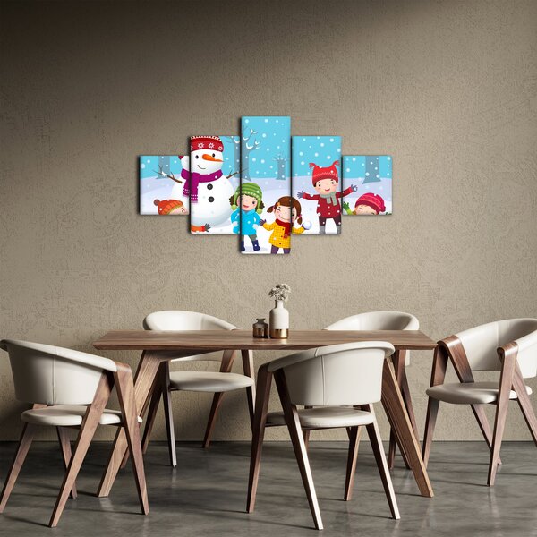 Obraz - Zimowe dziecięce zabawy (125x70 cm)