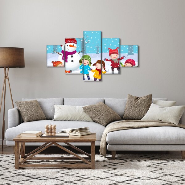 Obraz - Zimowe dziecięce zabawy (125x70 cm)
