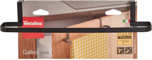 Czarny wiszący uchwyt na ścierki Metaltex Galileo Lava
