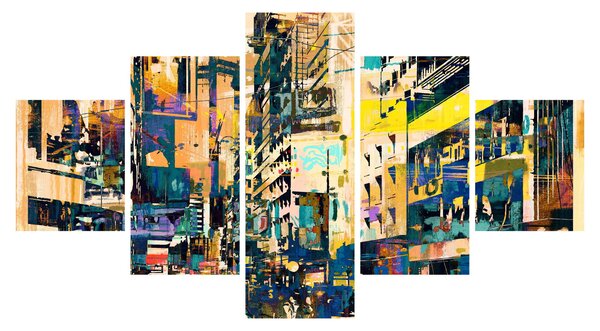 Obraz malowanej abstrakcji (125x70 cm)