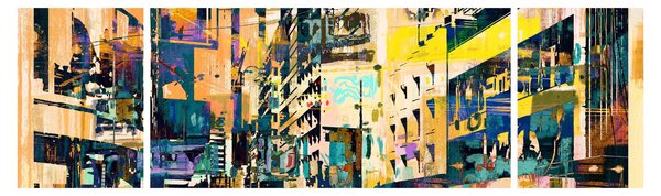 Obraz malowanej abstrakcji (170x50 cm)