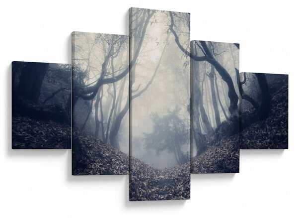 Obraz- Las we mgle (125x70 cm)