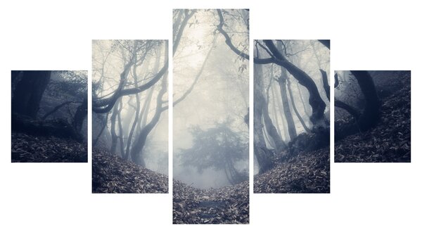 Obraz- Las we mgle (125x70 cm)
