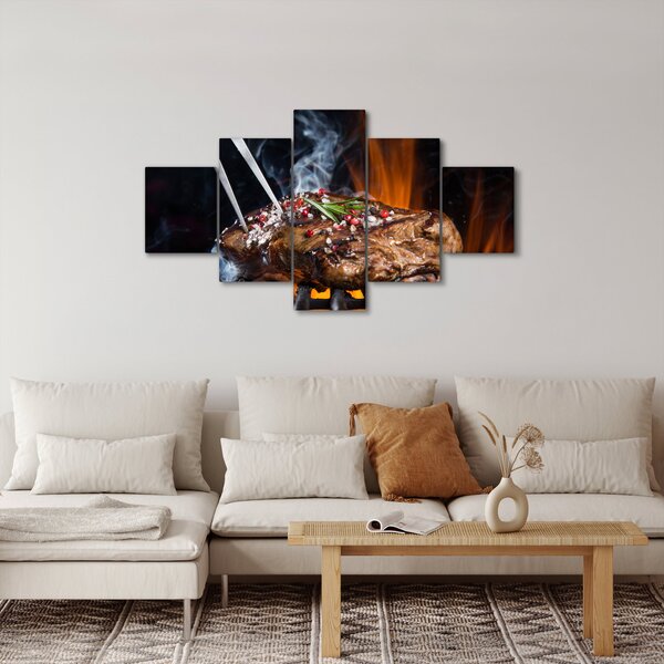 Obraz stek z grilla (125x70 cm)