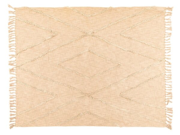 Beżowa bawełniana narzuta na łóżko dwuosobowe 250x260 cm Sahara – Tiseco Home Studio