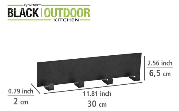 Czarna listwa magnetyczna na przybory kuchenne Wenko Black Outdoor Kitchen Ima