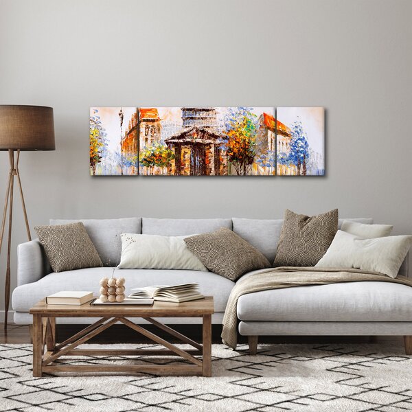 Obraz - Malowana miejska pamiątka (170x50 cm)