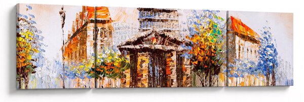 Obraz - Malowana miejska pamiątka (170x50 cm)
